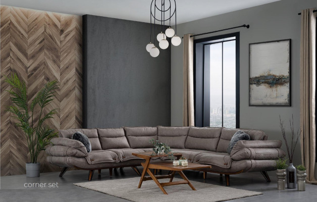 Corner sofa L-shape Sofa Couch Upholstery Sofas Living landscape Fabric sofa Corner sofa Textile