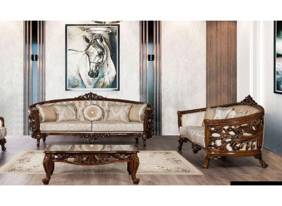 Sofa set 3+3 Seater Group Sofa Armchair Sofas Fabric Classic s Set Baroque