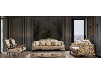 Sofa set 3+3+1+1 Seater Coffee table Sofa Sofas Armchair Fabric 225 cm Set 5 pieces