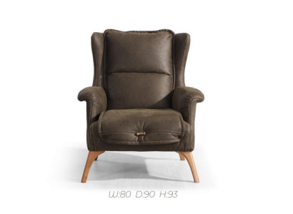 Soft wing chair couch armchair single seater furniture sofa suede look black