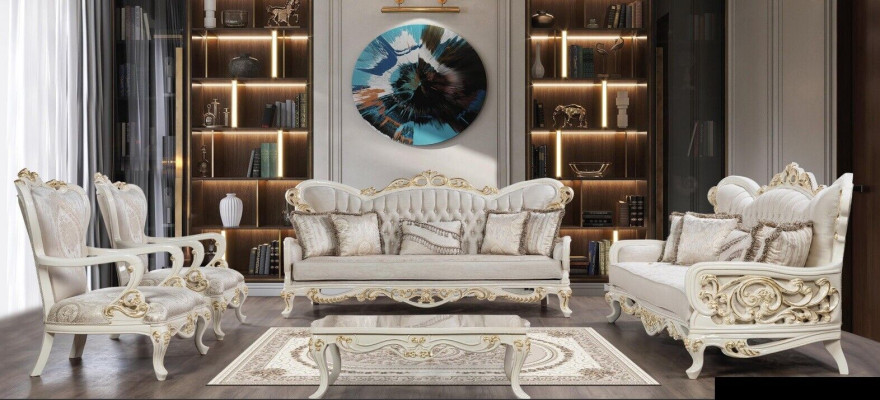 Sofa set 3+3+1+1 Seater Coffee table Set 5pcs Classic Sofas Armchair Luxury new