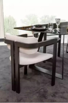 Luxury Dining room Glass Design Table Dining set Dining table with 4x chairs 5 pieces