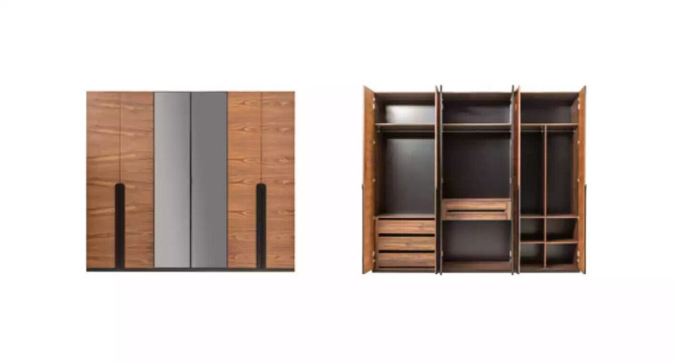 Wardrobe Brown Wood Furniture Design Luxury Bedroom Wardrobe Cabinet