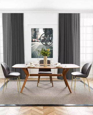 Italian style dining table 4x chairs wood table dining set modern design 5 pieces