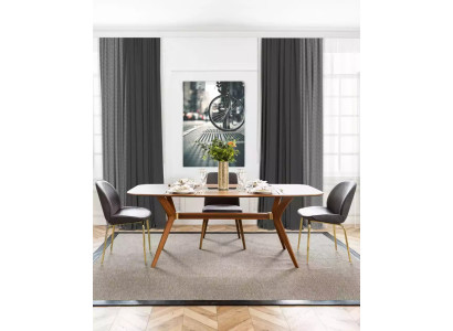 Italian style dining table 4x chairs wood table dining set modern design 5 pieces