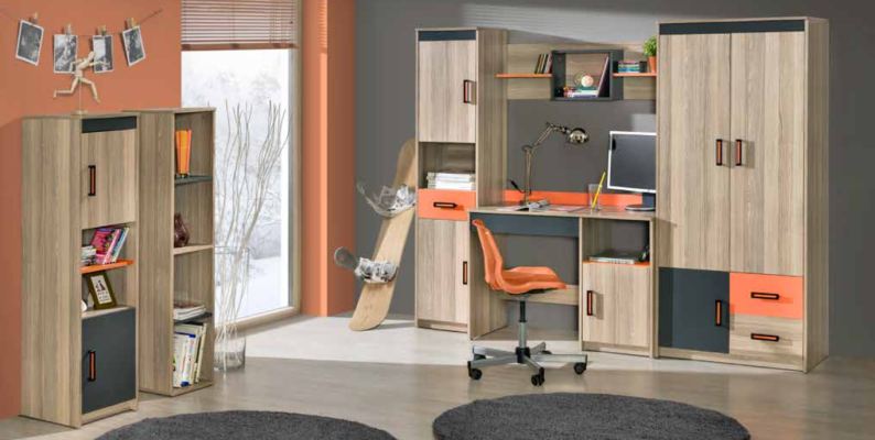 Children Complete Set Youth Room Bed Chest of drawers Wardrobe Table Office