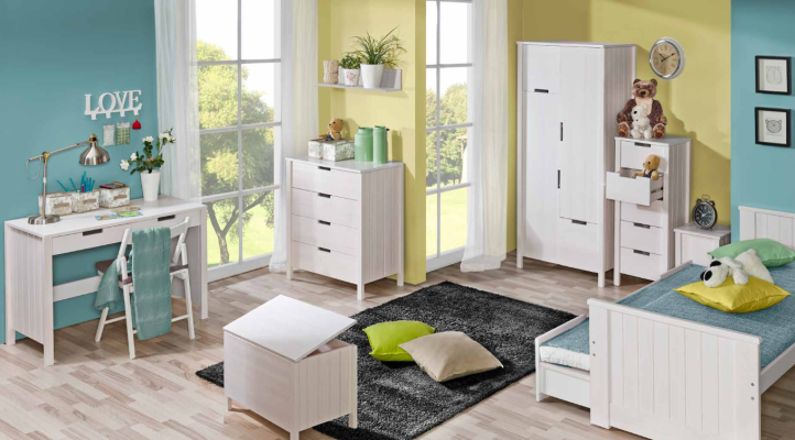 Wardrobe Wardrobe Wood Pine White Clothes cabinets Shelf Multipurpose