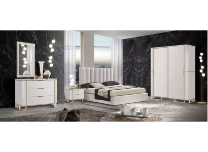 Bed 2x Bedside tables Chest of drawers 6tlg.Bedroom Set Design Luxury new