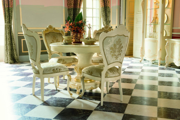 Dining table Suite Dining room Furniture Furnishings Group Table + 4 Chair Set 5pcs.