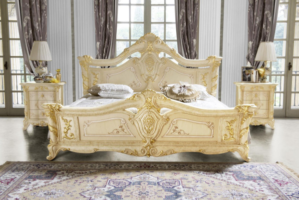 Classic s Bedroom Hotel Bed Baroque Furniture Wood Beds Italy Luxury