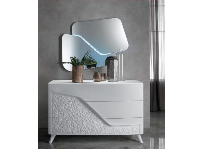 Luxury Set 2pcs Chest of drawers Mirror Chests of drawers Wood Console Modern Design White new