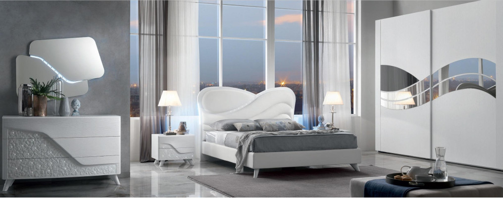 Luxury Set 2pcs Chest of drawers Mirror Chests of drawers Wood Console Modern Design White new