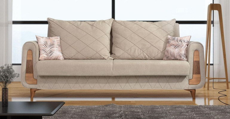 Designer Modern Luxury Sofa 3 Seater Furniture Upholstery Textile Beige Couches xxl new