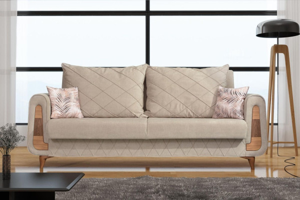 Designer Modern Luxury Sofa 3 Seater Furniture Upholstery Textile Beige Couches xxl new