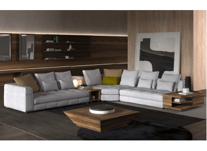 White corner sofa set textile sofas luxury couches L-shape Suite new