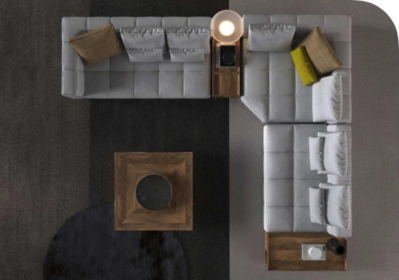 White corner sofa set textile sofas luxury couches L-shape Suite new