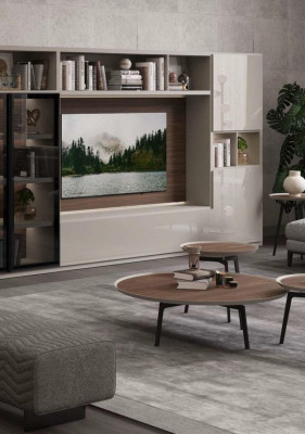 Wall unit Modern white Living room furniture Luxurious wooden furniture Furnishings
