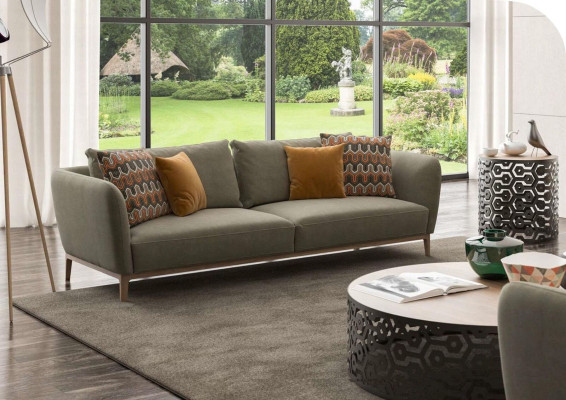 Olive green three seater modern living room couch seating furniture couch sofa