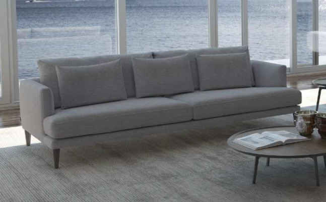 Modern gray sofa three-seater seating furniture designer luxury couches living furniture