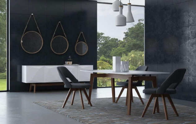 White sideboard with storage space Dining room furniture Luxury wooden furniture Modern