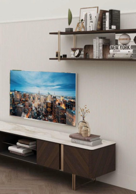 Modern Wall unit Living room Shelf Wardrobe Wall units TV stands Brown
