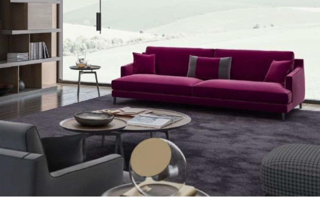 Pink three-seater modern couch living room sofas style furniture luxury design