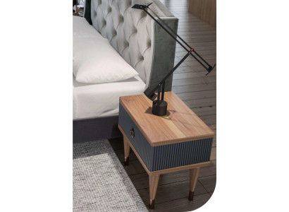 Natural Walnut-Matt Anthracite Bedside table with drawers Console tables