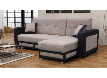Corner sofa with Stool Sofa bed Suite Living landscape L-shape Designer Sofa Couch