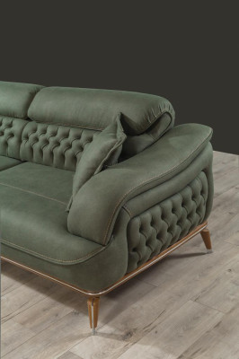 Sofa 3 Seater Gray Luxury Textile Living room Design Italian Style