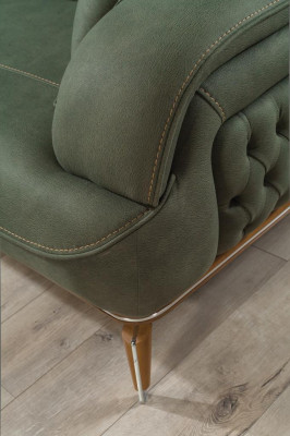 Sofa 3 Seater Gray Luxury Textile Living room Design Italian Style