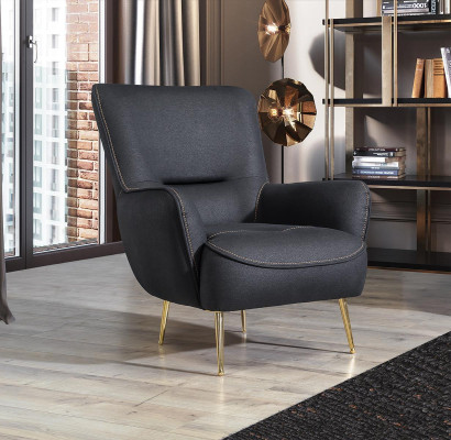 Design Textile Armchair Living room Lounge Luxury Chair Design Furniture Black