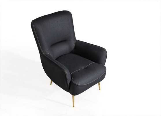 Design Textile Armchair Living room Lounge Luxury Chair Design Furniture Black