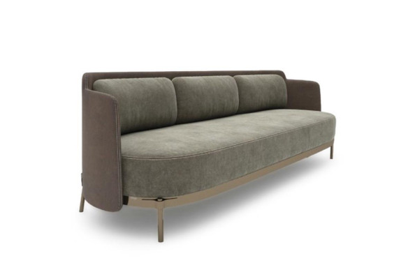 Modern Sofa 3 Seater Living room Upholstery Textile Luxury Couch 228cm Fabric
