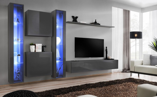 Luxury 2x hanging display case new Wall unit 2x wall cabinet Complete Set Wall Shelf new