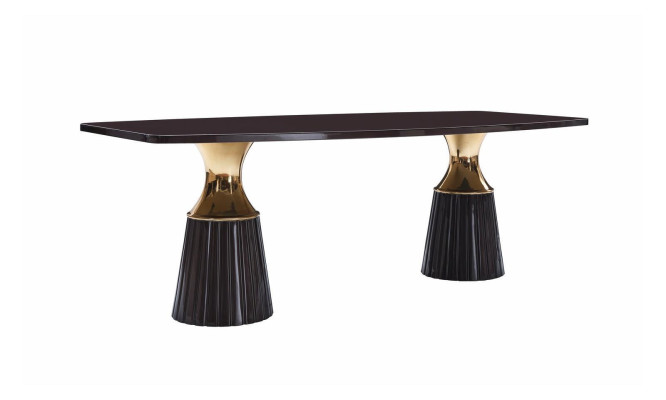 Luxury Dining set Dining table Chairs Black 9pcs Dining room Wood