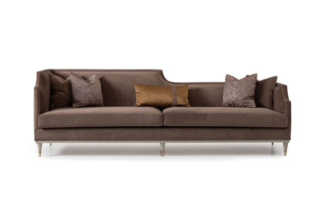 Four seater sofa set 4 Seat Sofa Fabric Sofa Upholstered Sofa Brown Set