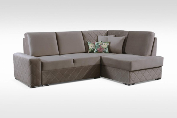 Sofa bed Velvet Bed function Seat Leather Lounge Living landscape Corner sofa L-shape new