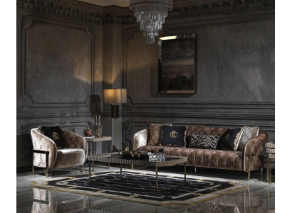 Couch set three-seater armchair beige fabric sofa upholstered sofa coffee table