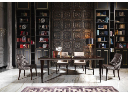 Dining corner Dining room Dining set Luxury Dining table Chairs Black Wood 7 pieces