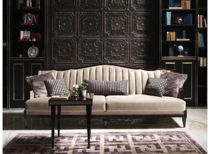 Fabric Sofa Sofa 4 Seater Gray Upholstered Sofa Four Seater Luxury Wood Design