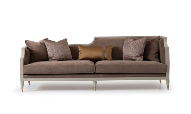 Four Seater Sofa 4 Seater Fabric Sofa Brown Upholstered Sofa Sofas Living room