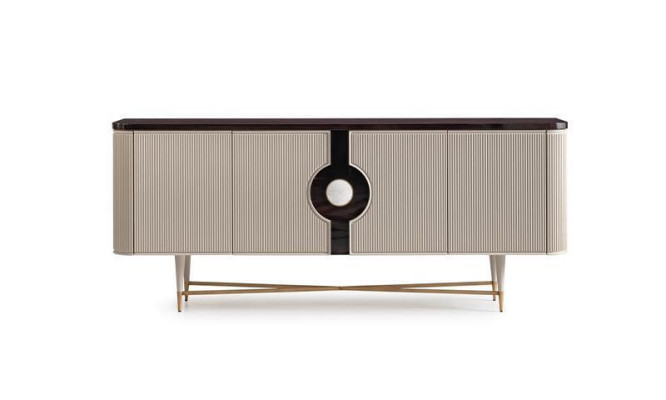 Sideboard Sideboard Wardrobe Chest of drawers Wood Wooden Cabinet Beige Luxury Design