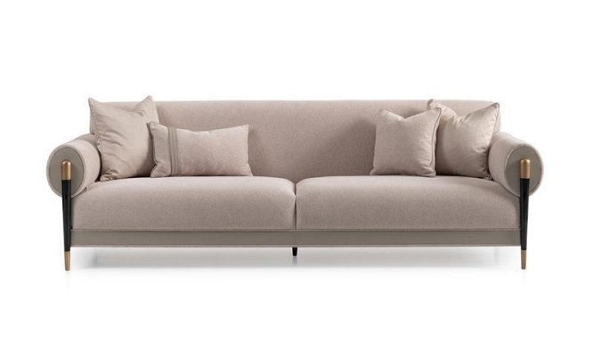 Fabric Sofa Three Seater Sofa 3 Seater Upholstered Sofa Modern Design Beige new