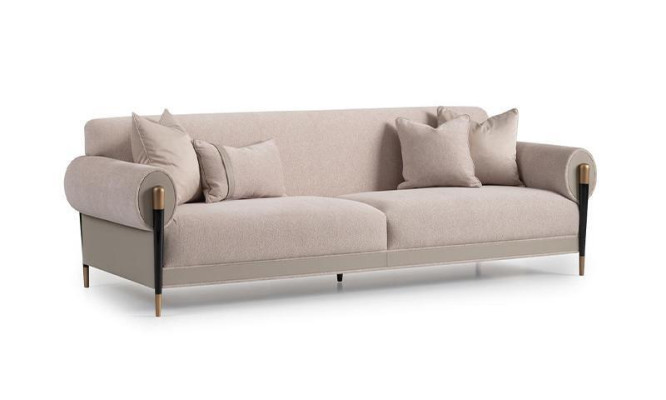 Fabric Sofa Three Seater Sofa 3 Seater Upholstered Sofa Modern Design Beige new