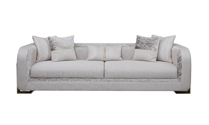 Three Seater Sofa 3 Seater Gray Upholstered Sofa Fabric Sofa Modern Sofas