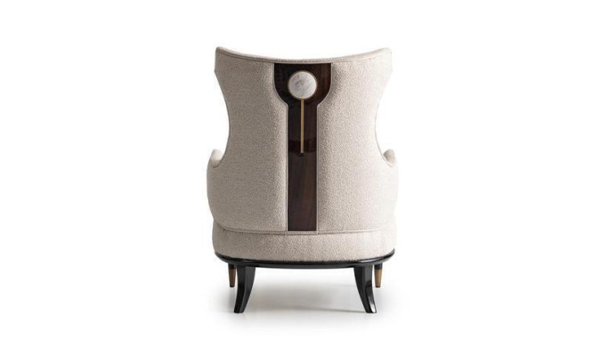 Luxurious Modern Wing Chair Armchair Single Seater Luxury Beige Fabric Modern Living room