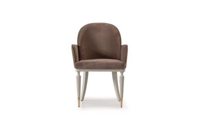 Dining room chair Kitchen chair Chair with Armrests Brown Upholstery Modern