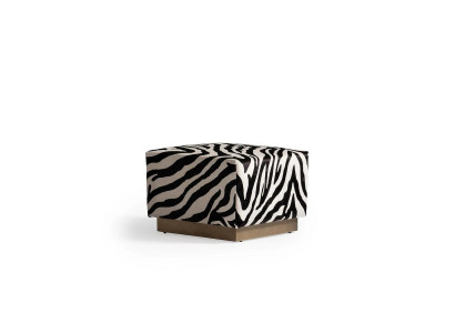 Stool Stool Zebra Pattern Cube Seat Fabric Upholstery Living room Seat