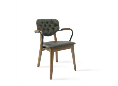 Dining room chair Chair with Armrests Chestefield Upholstery Furnishings Luxury Furniture