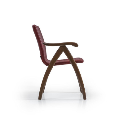 Modern Chair with Armrests Leather Seat Design Wood Chairs Dining room